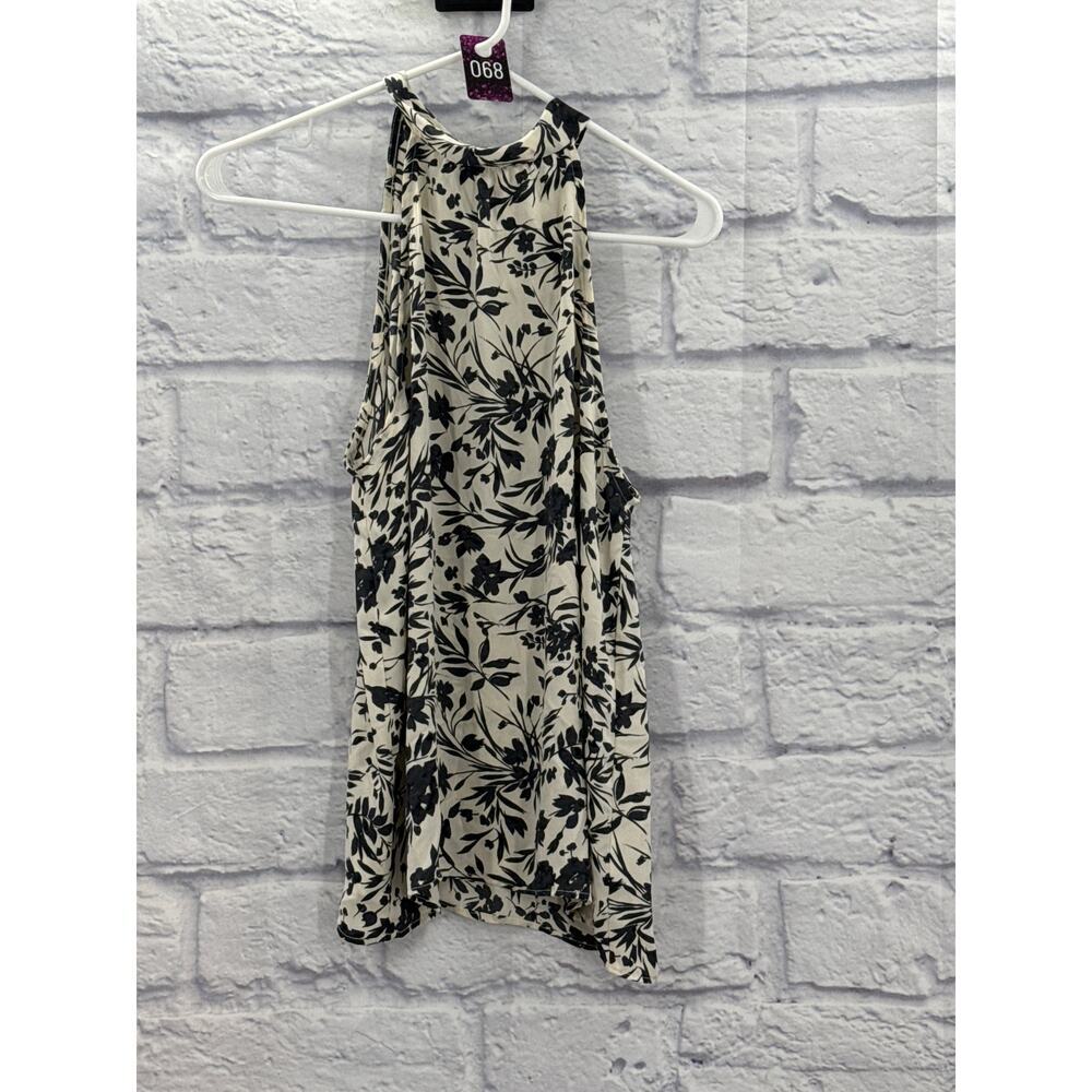 Kaileigh Sleeveless Keyhole halter Tie Back Blouse Small